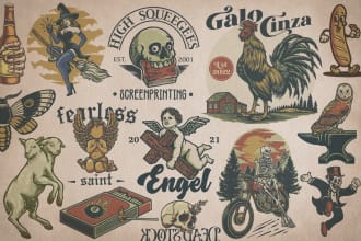draw creative vintage cartoon art illustration