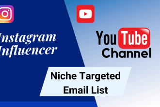 find youtube and instagram influencer email list