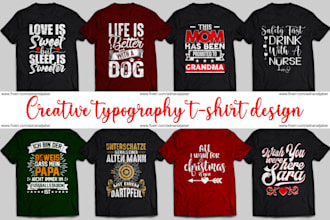do creative typography and minimal t shirt design