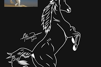 convert any object image into outline and design any outline illustration