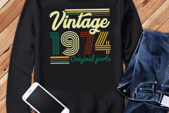 do custom vintage and retro birthday t shirt design