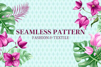 design unique seamless patterns for textile fabric prints