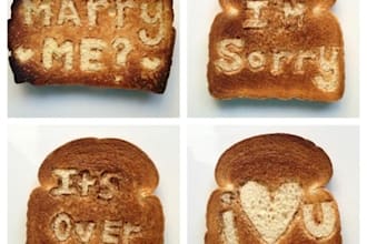 send you a picture of your message toasted onto a real piece of toast
