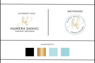 design a watercolor logo and brand kit