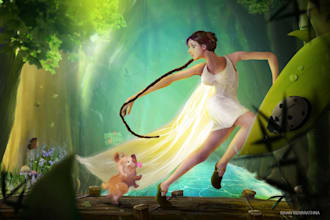 create magical fantasy children book illustrations