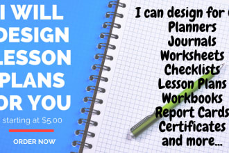 design editable lesson plans and course outline