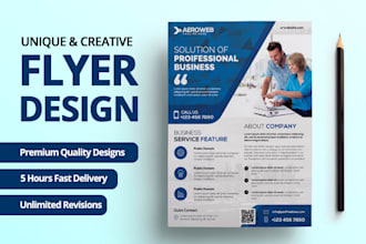 design business, company and product flyer in 5 hrs