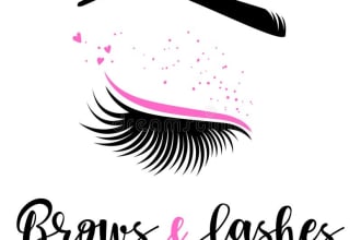 watercolor eyelashes spa or beauty logo