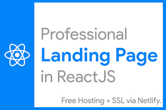 build landing page using reactjs with free deploy to netlify