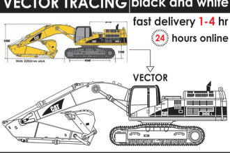 vectorize convert your logo,image to black and white 1 hr