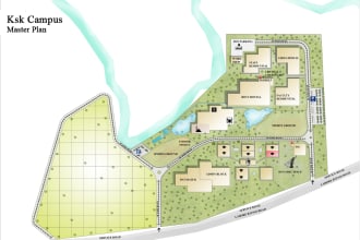 do master plan and architectural site plan rendering