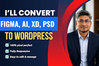 convert figma to wordpress, PSD to wordpress, figma to elementor or acf