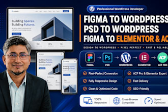 convert figma to wordpress, PSD to wordpress, figma to elementor or acf