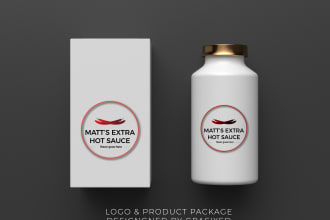 create a product packaging design or label design