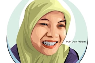 draw vector cartoon potrait