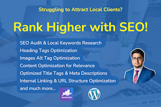 do wordpress website onpage seo for business or services website with rank math