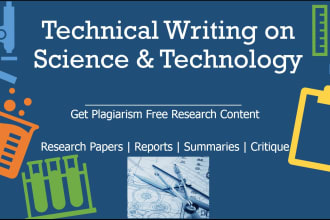 do research writing, technical and white paper writing