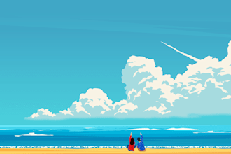 create your minimal landscape illustration