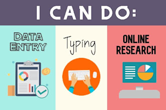 help clients in data entry, typing, online research