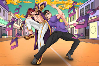 create a custom jojo bizarre adventure inspired artwork
