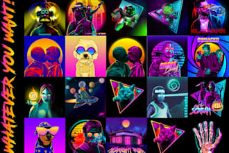 do vaporwave retrowave illustration with my style