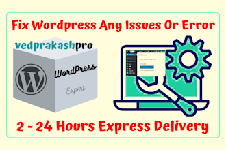 fix wordpress issues , error , bug or problems within 24 hrs