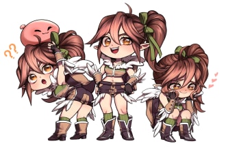 draw cute chibi art commissions