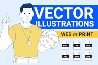 design flat vector illustrations for web and print