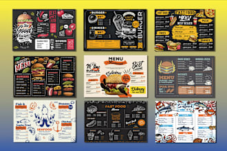 design professional restaurant, food, digital menu or flyer
