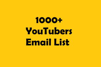 give you an email list of youtubers influencers