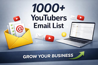 give you an email list of youtubers influencers