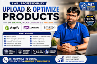 upload products on shopify, woocommerce and amazon fast