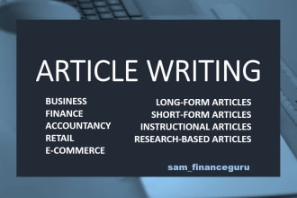 write articles on business and finance