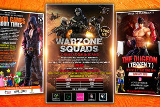 design eye catching esports or gaming flyer poster for events