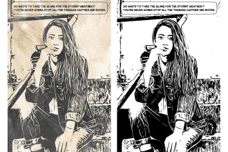 draw your face or portrait photo in vintage comic style