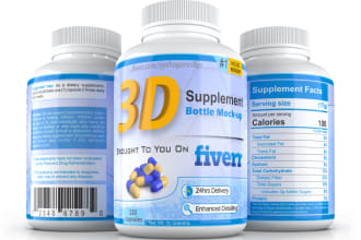 do 3d photorealistic supplement bottle design