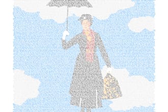 put an entire book or movie script over a cool image for a poster