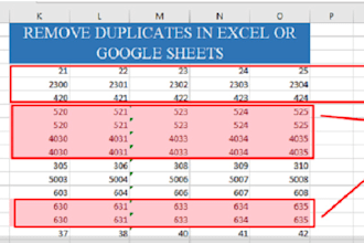 remove duplicates in excel or google sheets up to 2,000 rows