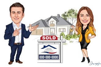 provide best real estate cartoon caricature services