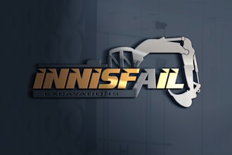 design construction and heavy equipment logo