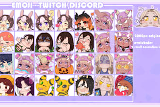 draw custom twitch, discord stickers or badges for you