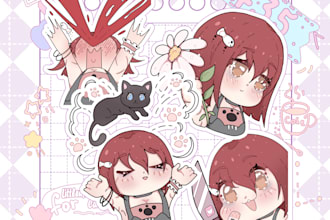 draw custom twitch, discord stickers or badges for you