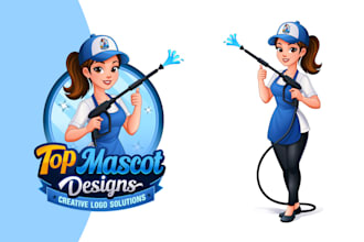 draw cute mascot cartoon character logo design, illustration
