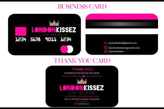 design business card and thank you cards