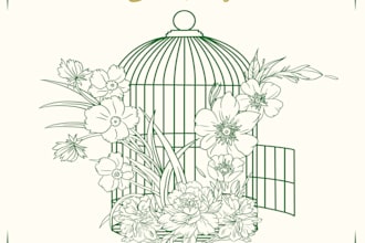 draw illustration and design with aesthetic lines