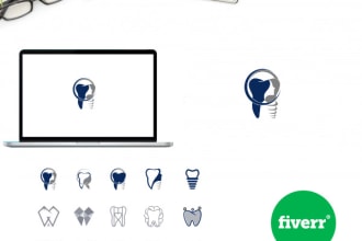 make a dental letter logo implants and beauty dental care