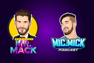 do cartoon podcast cover, podcast logo