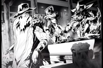 draw an american comic illustration for you