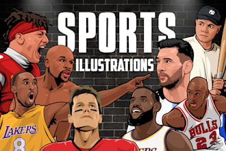 draw cartoon with sports illustrations