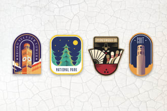 create beautiful patch, sticker, badge, emblem